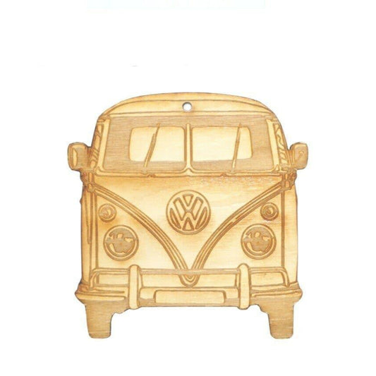 ZSPEC Laser-Engraved Birch Ornament, Style: VW Vintage Bus, ~5-inch Wide - ZSD-192708-  DRIVEN - 1