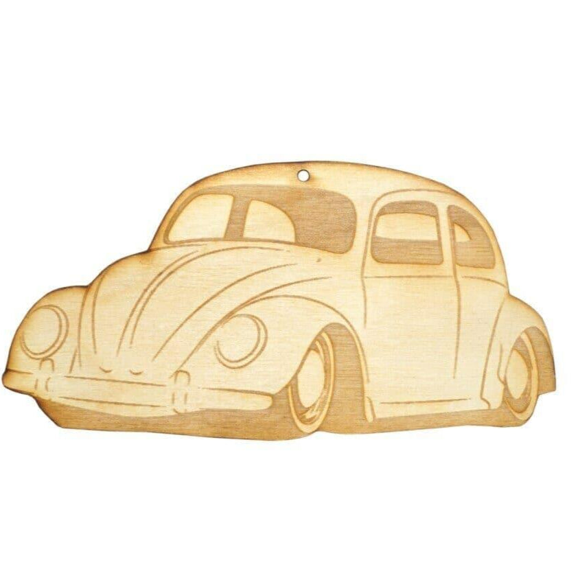 ZSPEC Laser-Engraved Birch Ornament, Style: VW Classic Beetle/Bug, ~5-inch Wide - ZSD-192760-  DRIVEN - 1
