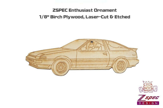 ZSPEC Laser-Engraved Wood Ornament, Style: Toyota Corolla (AE86), ~5" - ZSD-192371-  DRIVEN - 2