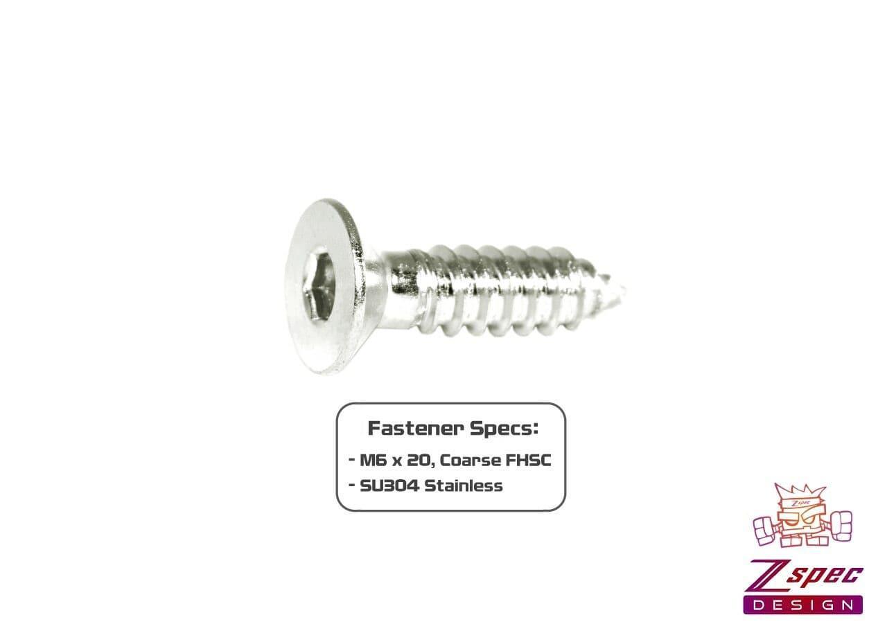 ZSPEC M6x20mm Coarse Flat-Head FHSC Fasteners, Stainless, 10-Pack - ZSD-004681-  DRIVEN - 2