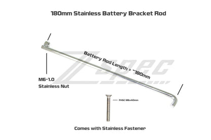 ZSPEC Battery Bracket Rod, 180mm, w/FHSC M6 Fastener, Stainless - ZSD-373725-  DRIVEN - 2