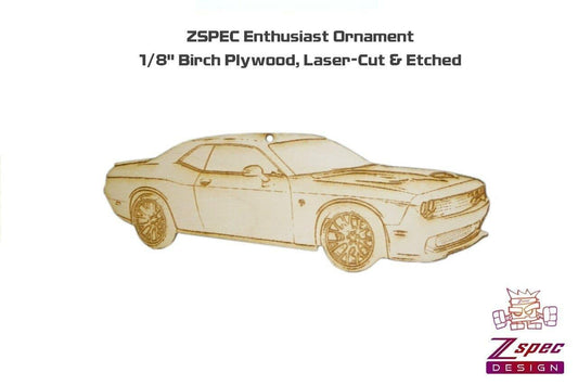 ZSPEC Laser-Engraved Ornament, Style: Dodge. Challenger SRT, ~5-inch Wide - ZSD-192821-  DRIVEN - 2