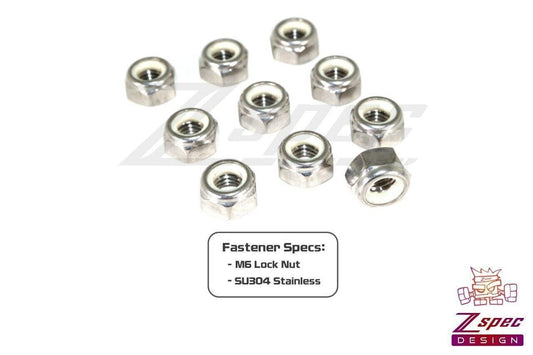 ZSPEC M6-1.0 Nylon Lock Nuts, Stainless SUS304, 10-Pack - ZSD-005121-  DRIVEN - 2