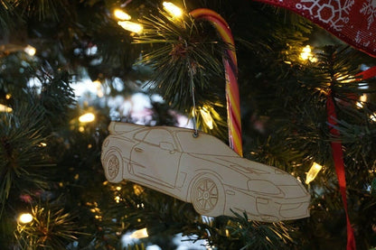 ZSPEC Laser-Engraved Birch Ornament, Style: Toyota Supra MKIV, ~5-inch Wide - ZSD-192777-  DRIVEN - 3
