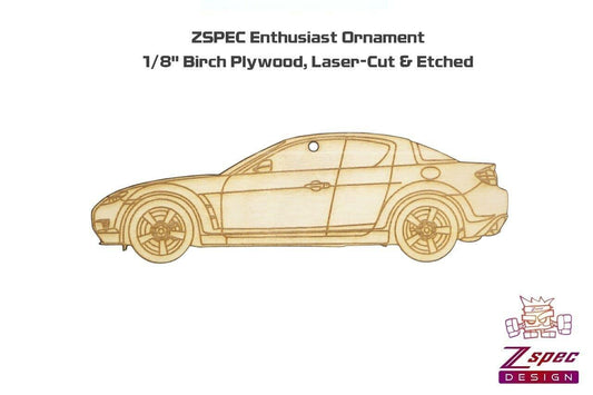 ZSPEC Laser-Engraved Wood Ornament, Style: Mazda RX8, Birch - ZSD-013010-  DRIVEN - 2