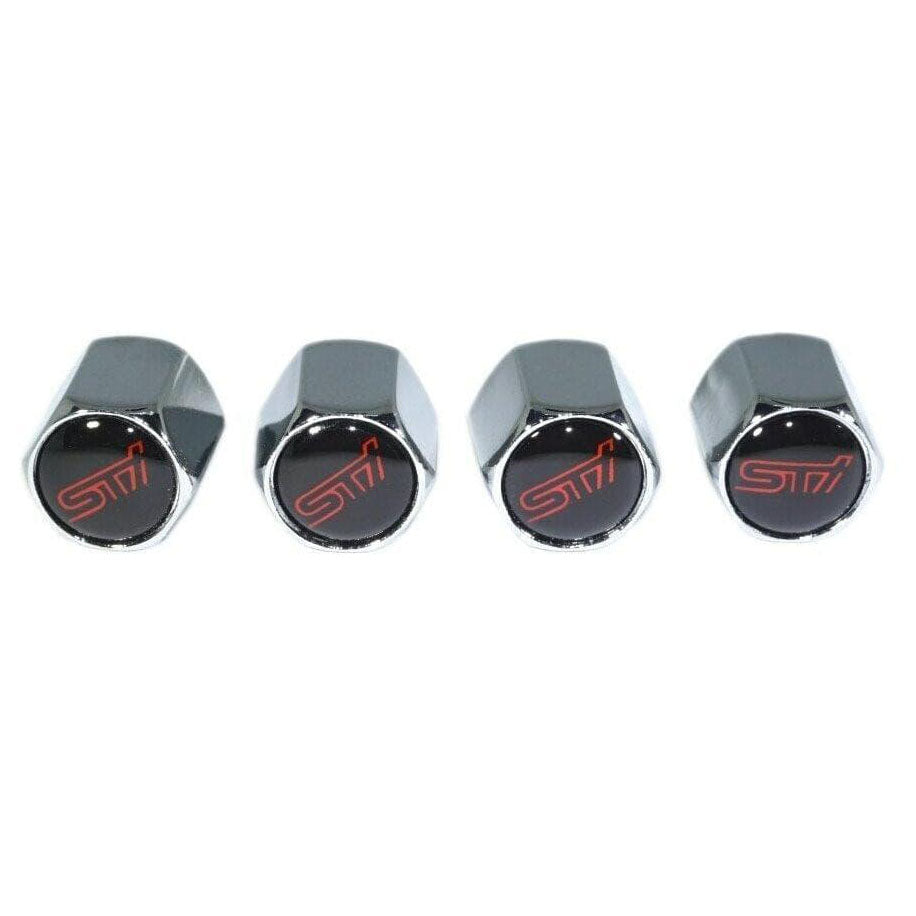 Chrome Valve Stem Tire Caps, Style: Subaru STI WRX - ZSD-192951-  DRIVEN - 1