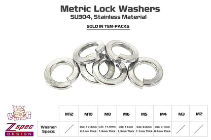 ZSPEC M8 Lock Washers, SUS304 Stainless, 10-Pack - ZSD-007392-  DRIVEN - 2