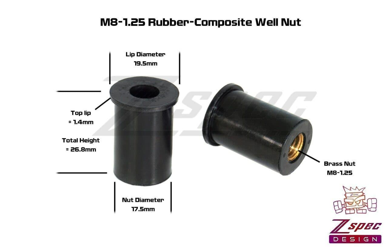ZSPEC M8 Rubber Well Nuts for SUV/Truck Body Elements & Over-Fender Flares, 10-Pack - ZSD-007033-  DRIVEN - 2