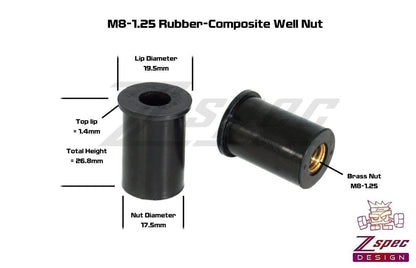ZSPEC M8 Rubber Well Nuts for SUV/Truck Body Elements & Over-Fender Flares, 10-Pack - ZSD-007033-  DRIVEN - 2