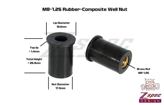ZSPEC M8 Rubber Well Nuts for SUV/Truck Body Elements & Over-Fender Flares, 10-Pack - ZSD-007033-  DRIVEN - 2