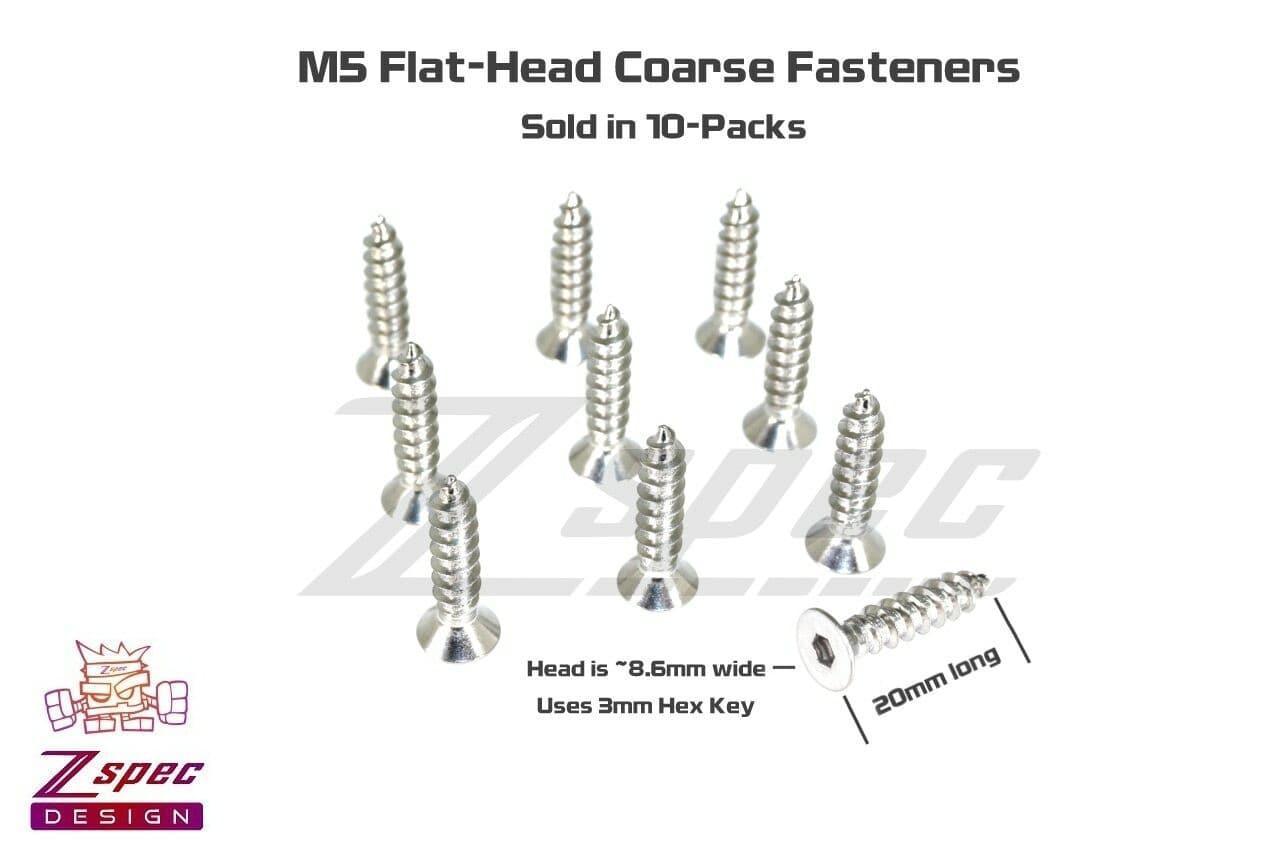 ZSPEC M5x20mm Coarse Flat-Head FHSC Fasteners, Stainless, 10-Pack - ZSD-004773-  DRIVEN - 2