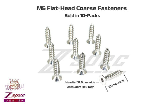 ZSPEC M5x20mm Coarse Flat-Head FHSC Fasteners, Stainless, 10-Pack - ZSD-004773-  DRIVEN - 2