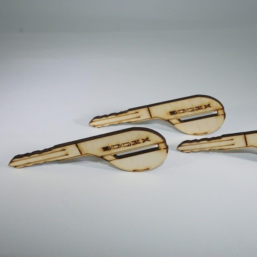 ZSPEC Laser-Engraved Birch Key Ornaments, Set of 4, Style: Nissan 300zx Z32, ~5-inch Wide - ZSD-005794-  DRIVEN - 2