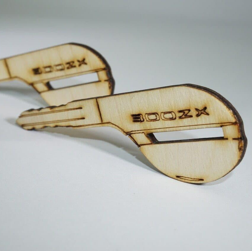 ZSPEC Laser-Engraved Birch Key Ornaments, Set of 4, Style: Nissan 300zx Z32, ~5-inch Wide - ZSD-005794-  DRIVEN - 3
