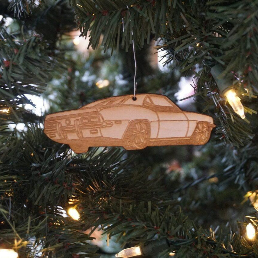 ZSPEC Laser-Engraved Birch Ornament, Style: Late '60's Camaro, ~5-inch Wide - ZSD-004605-  DRIVEN - 1