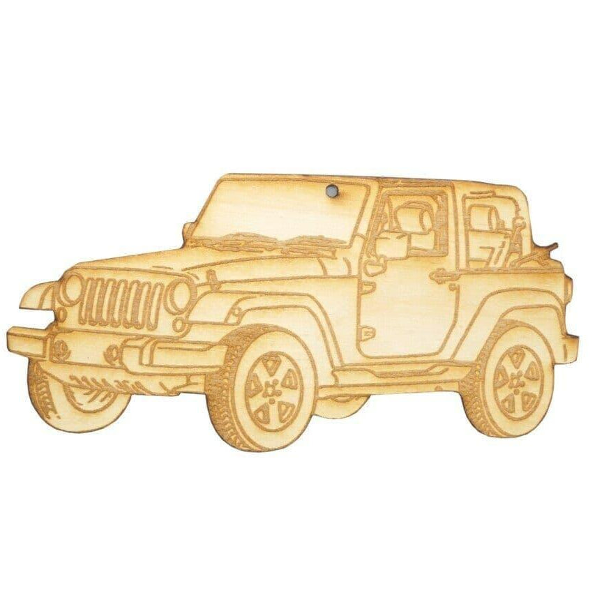 ZSPEC Laser-Engraved Wood Ornament, Style: Jeep Wrangler, ~5" - ZSD-192357-  DRIVEN - 1