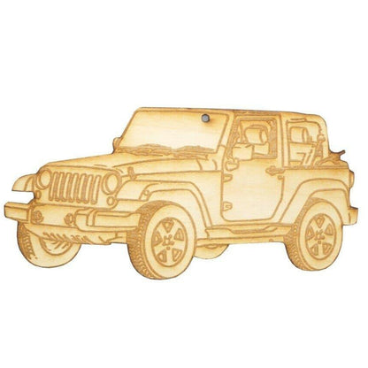 ZSPEC Laser-Engraved Wood Ornament, Style: Jeep Wrangler, ~5" - ZSD-192357-  DRIVEN - 1