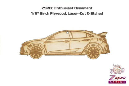 ZSPEC Laser-Engraved Wood Ornament, Style: Honda Civic FK8 Type R, Birch - ZSD-013409-  DRIVEN - 2
