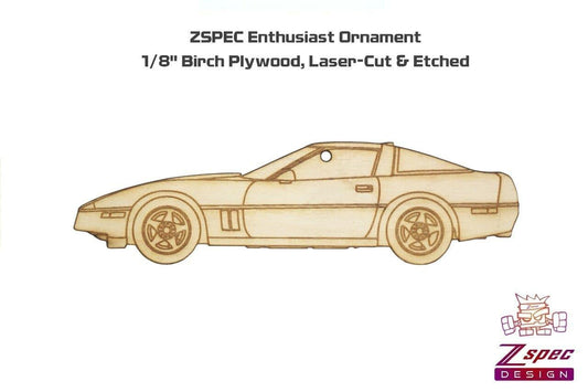 ZSPEC Laser-Engraved Wood Ornament, Style: Corvette C4, Birch - ZSD-192289-  DRIVEN - 2