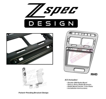 ZSPEC RHD Double-Din Radio Bezel w/Brackets for '90-99 Nissan Z32 300zx - ZSD-006005-  DRIVEN - 2