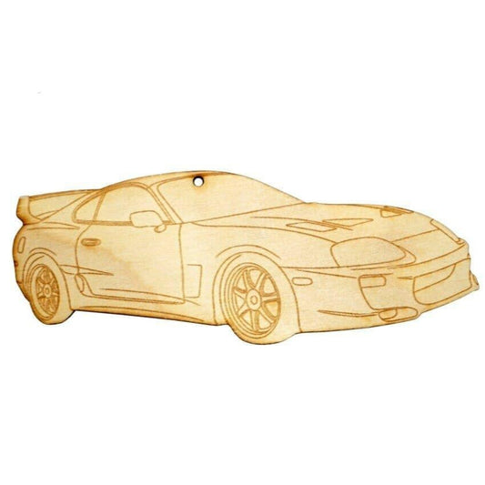 ZSPEC Laser-Engraved Birch Ornament, Style: Toyota Supra MKIV, ~5-inch Wide - ZSD-192777-  DRIVEN - 1