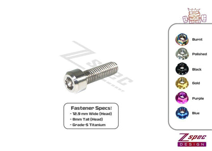 ZSPEC M8-1.25x25mm Socket-Cap SHSC Fastener/Bolt, Titanium Grade-5, Per Each - ZSD-193149-ZSD-193156-ZSD-193163-ZSD-193170-ZSD-193187-  DRIVEN - 2