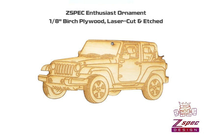 ZSPEC Laser-Engraved Wood Ornament, Style: Jeep Wrangler, ~5" - ZSD-192357-  DRIVEN - 2