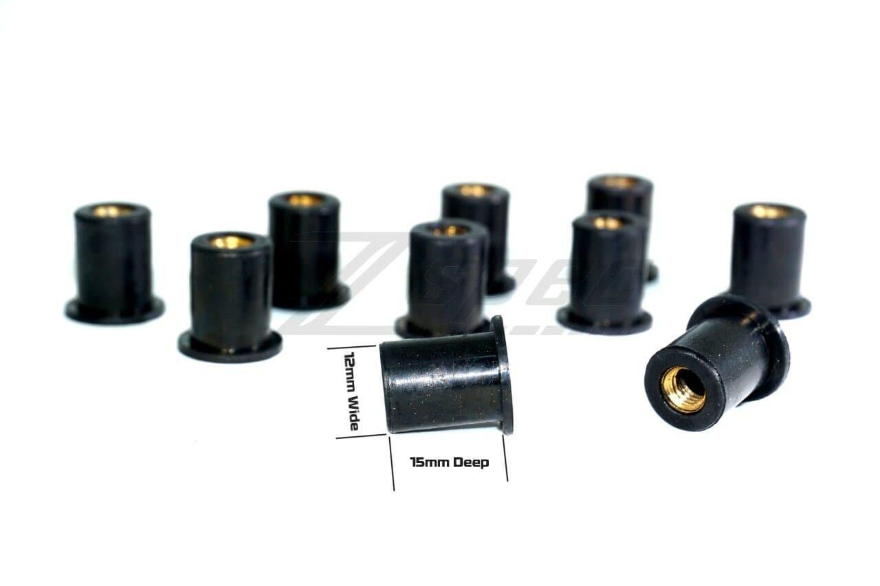 ZSPEC M6 Rubber-Composite Well Nuts for Body Kits and Flares, 10-Pack - ZSD-005626-  DRIVEN - 2