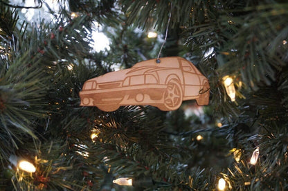 ZSPEC Laser-Engraved Birch Ornament, Style: Ford Mustang Fox-Body, ~5-inch Wide - ZSD-192791-  DRIVEN - 3