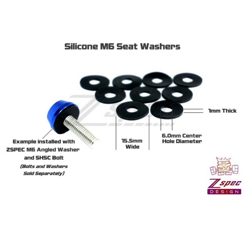 ZSPEC Seat Washers, Silicone-Rubber, fit our M6 Angled Finish Washers, 10-Pack - ZSD-565212-  DRIVEN - 2