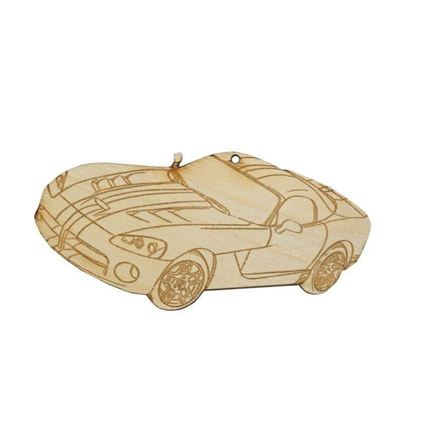 ZSPEC Laser-Engraved Ornament, Style: Dodge Viper, Birch, ~5-inch Wide - ZSD-192395-  DRIVEN - 1