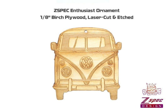 ZSPEC Laser-Engraved Birch Ornament, Style: VW Vintage Bus, ~5-inch Wide - ZSD-192708-  DRIVEN - 2