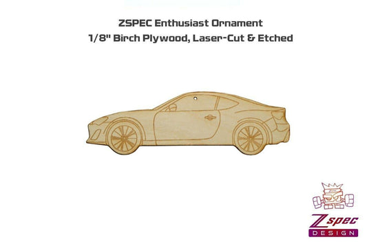 ZSPEC Laser-Engraved Wood Ornament, Style: Subaru BRZ/Scion FRS, ~5" - ZSD-192364-  DRIVEN - 2