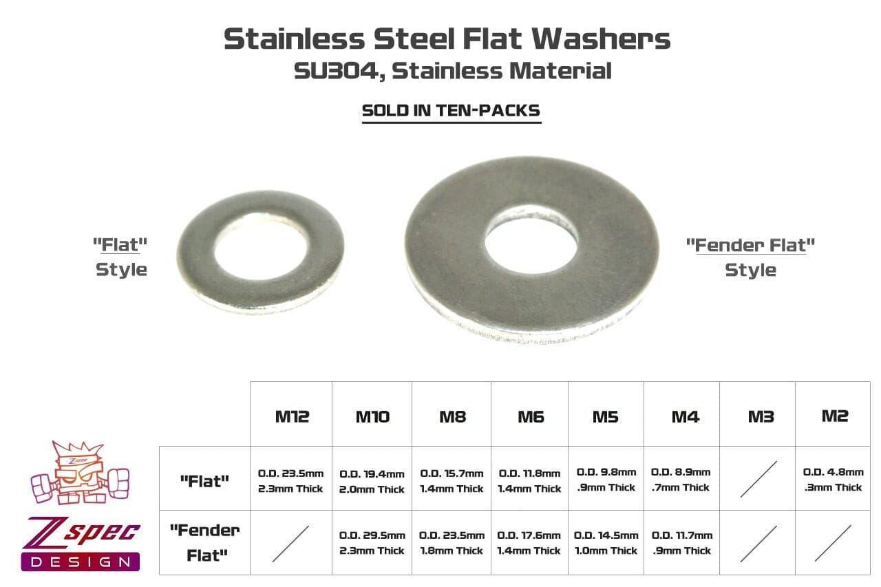 ZSPEC M6 Flat Washers, SUS304 Stainless, 10-Pack - ZSD-189241-  DRIVEN - 2