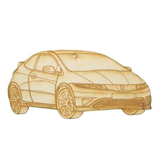 ZSPEC Laser-Engraved Wood Ornament, Style: Honda Civic, ~5-inch Wide - ZSD-192388-  DRIVEN - 1