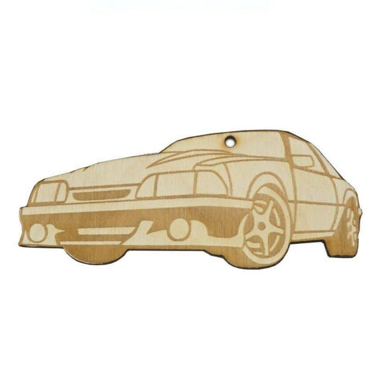 ZSPEC Laser-Engraved Birch Ornament, Style: Ford Mustang Fox-Body, ~5-inch Wide - ZSD-192791-  DRIVEN - 1