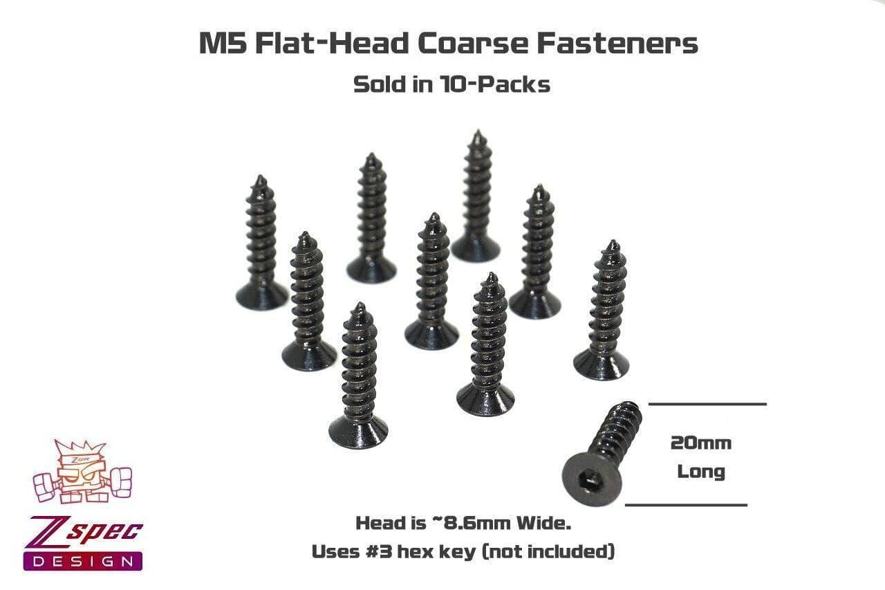 ZSPEC Black FHSC M5x20mm Coarse Flat-Head FHSC Fasteners, Stainless, 10-Pack - ZSD-005107-  DRIVEN - 2