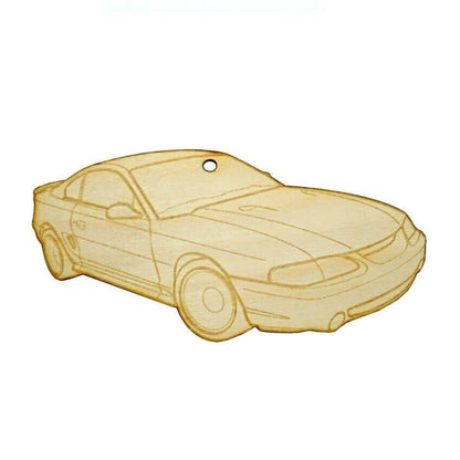 ZSPEC Laser-Engraved Birch Ornament, Style: Ford Mustang SN95, ~5-inch Wide - ZSD-192784-  DRIVEN - 1