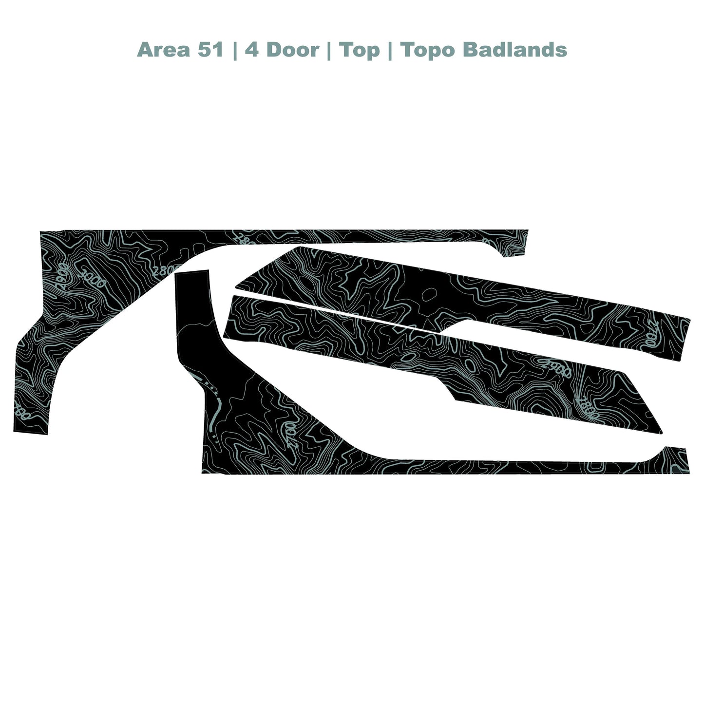 Topographic Upper Door Overlay Kit (Printed Series) - 2021+ Bronco 4 Door - 21BRNINTDRFU-TPAMBL-21BRNINTDRFU-TPA51L-21BRNINTDRFU-TPAZL-21BRNINTDRFU-TPCGL-21BRNINTDRFU-TPCBNL-  DRIVEN - 27