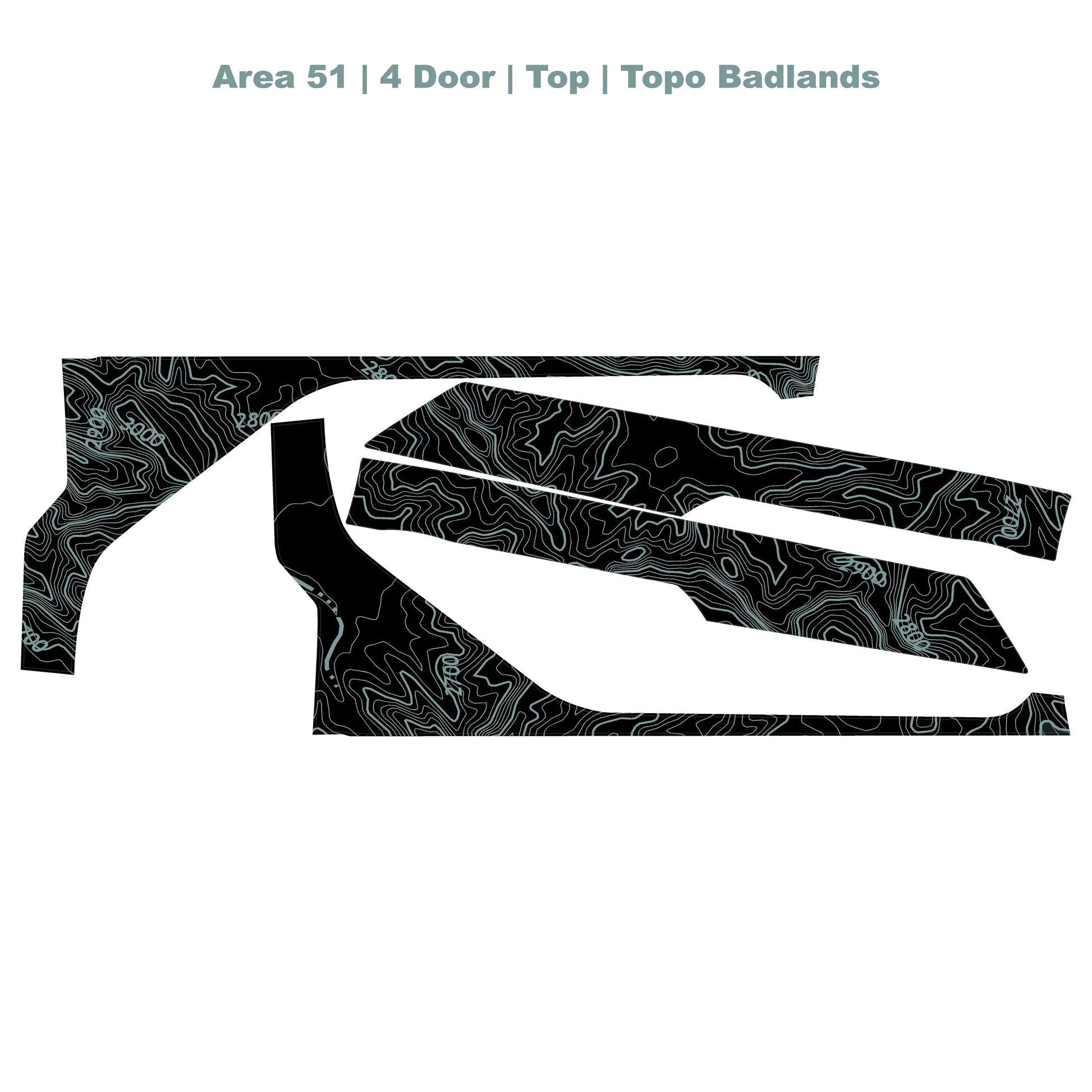 Topographic Upper Door Overlay Kit (Printed Series) - 2021+ Bronco 4 Door - 21BRNINTDRFU-TPAMBL-21BRNINTDRFU-TPA51L-21BRNINTDRFU-TPAZL-21BRNINTDRFU-TPCGL-21BRNINTDRFU-TPCBNL-  DRIVEN - 27