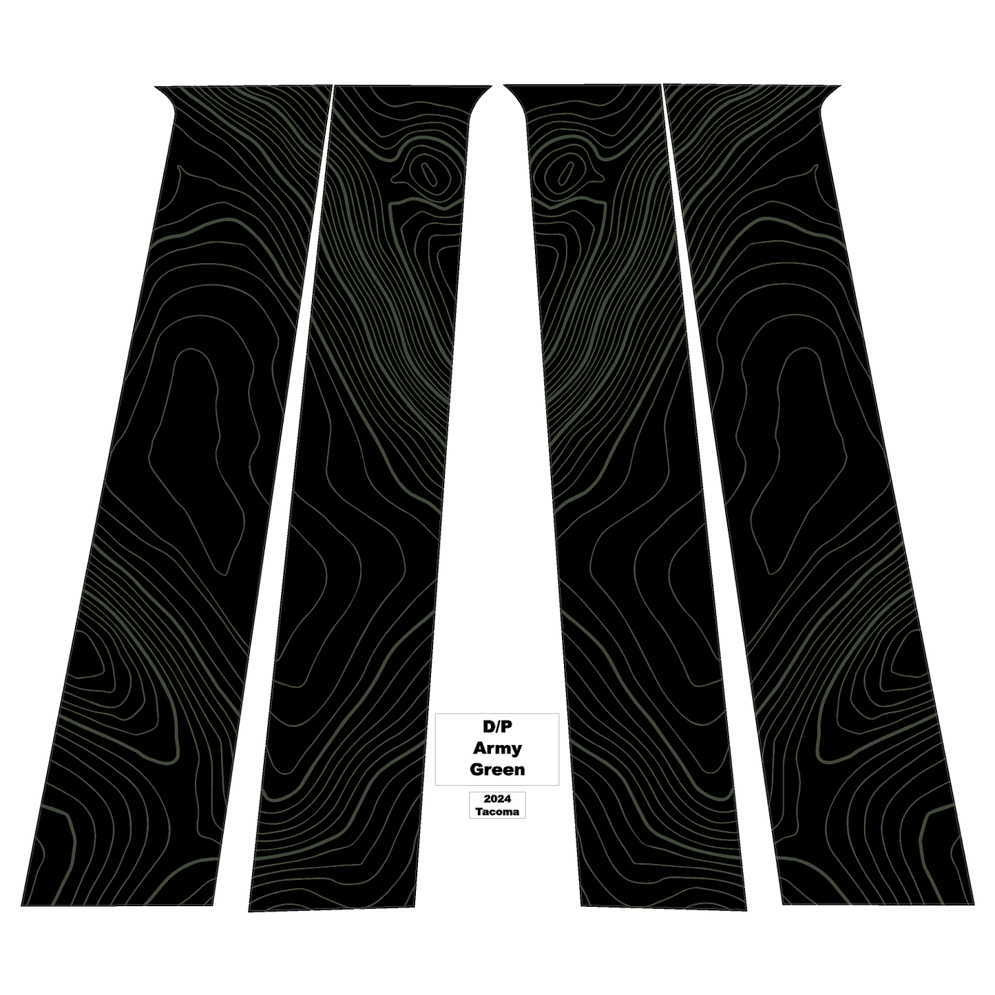 Topographic B Pillar Overlays - 2024+ Tacoma Double Cab / 2025+ 4Runner - 24TACOBPILLAR-ARG-24TACOBPILLAR-CBNG-24TACOBPILLAR-CG-24TACOBPILLAR-DS-24TACOBPILLAR-RR-  DRIVEN - 14