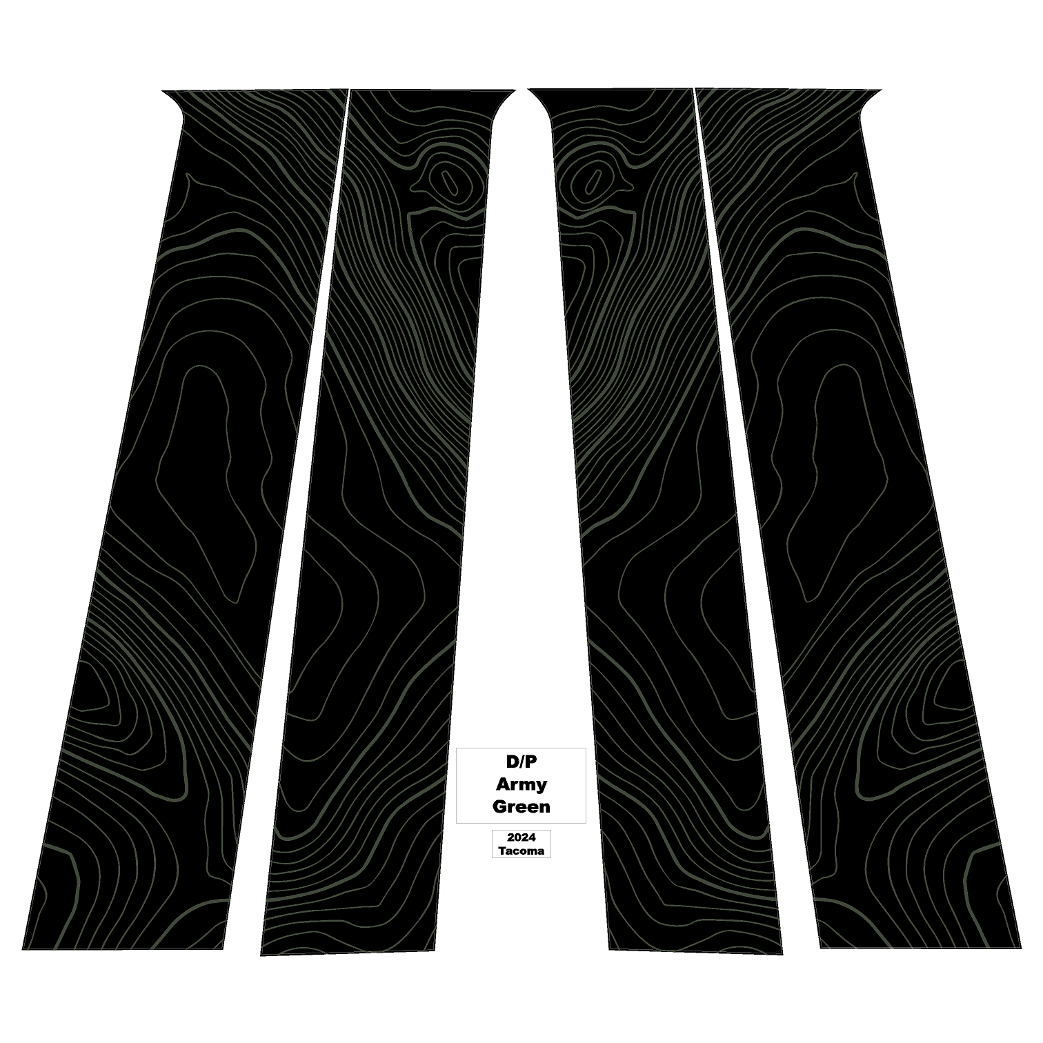 Topographic B Pillar Overlays - 2024+ Tacoma Double Cab / 2025+ 4Runner - 24TACOBPILLAR-ARG-24TACOBPILLAR-CBNG-24TACOBPILLAR-CG-24TACOBPILLAR-DS-24TACOBPILLAR-RR-  DRIVEN - 14