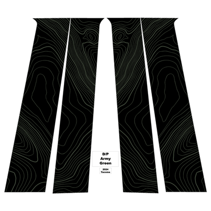 Topographic B Pillar Overlays - 2024+ Tacoma Double Cab / 2025+ 4Runner - 24TACOBPILLAR-ARG-24TACOBPILLAR-CBNG-24TACOBPILLAR-CG-24TACOBPILLAR-DS-24TACOBPILLAR-RR-  DRIVEN - 14