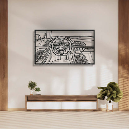 R8 Driver's Cockpit Metal Frame Wall Art - MT1464 - MT1464B99-MT1464B115-MT1464B140-  DRIVEN - 1