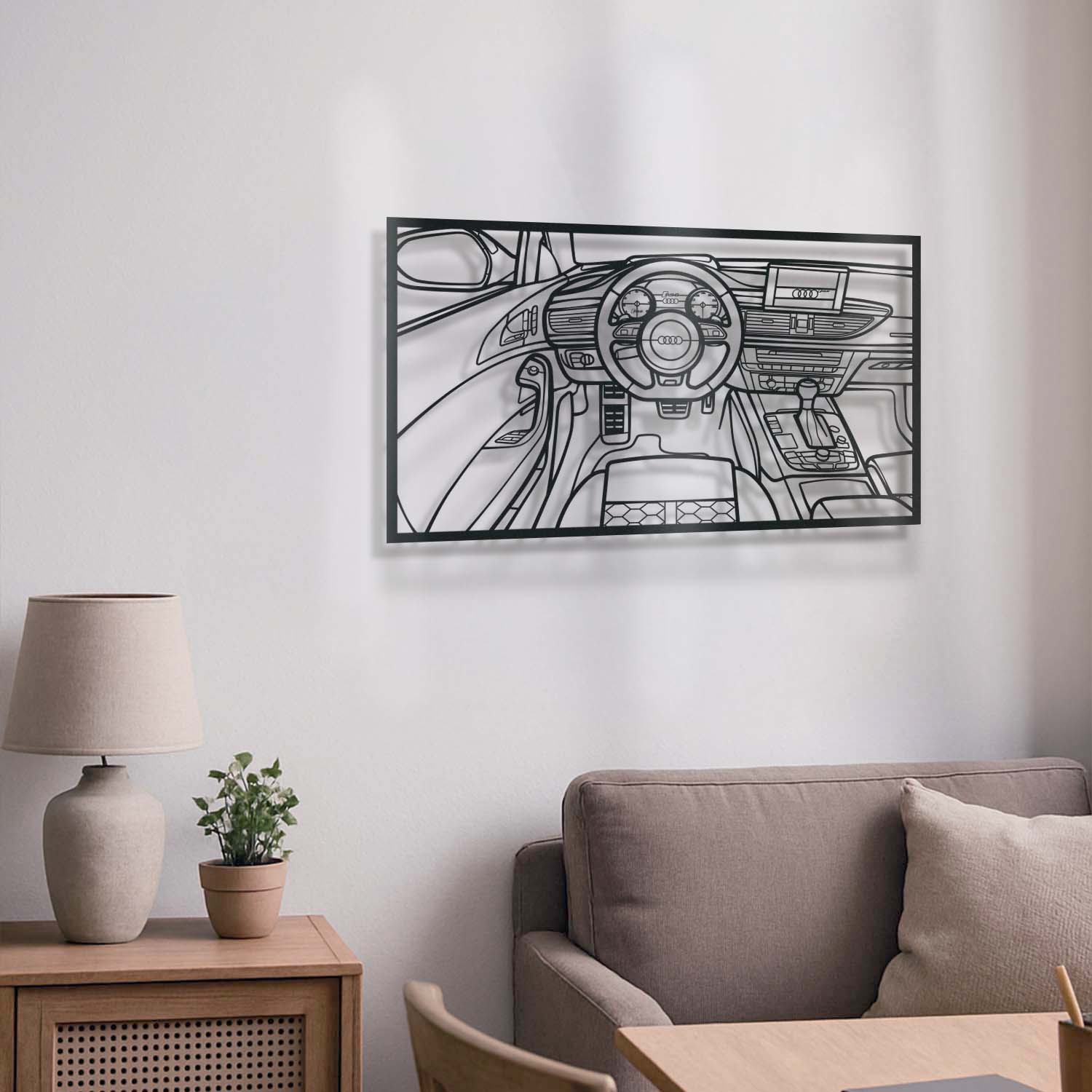 RS6 Avant Driver's Cockpit Metal Frame Wall Art - MT1472 - MT1472B99-MT1472B115-MT1472B140-  DRIVEN - 3