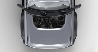 Stealth Black Badlands Topographic Map Hood Overlay (Printed Series) - 2021+ Bronco - 21BROTOPOBLKBDLD-21BROTOPOBLKBDLD.BO-21BROTOPOBLKBDLD-X2-21BROTOPOBLKBDLD.BOX2-  DRIVEN - 3