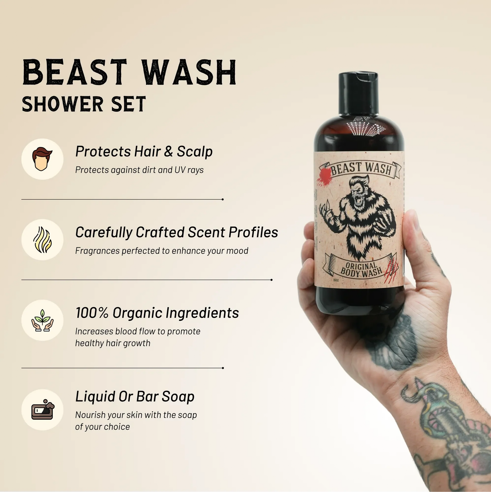 Beast Wash Shower Set - sku-35159677730979-sku-35159677763747-sku-35159677796515-sku-43090014732451-sku-43090024333475-  DRIVEN - 4
