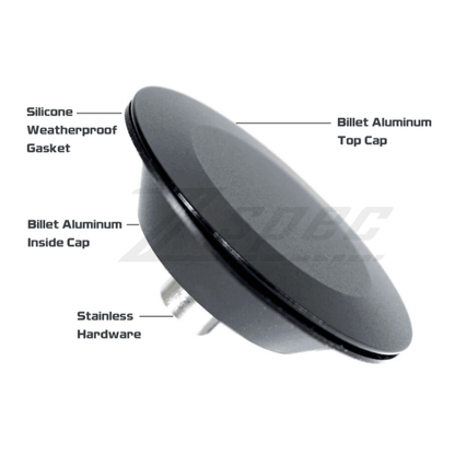 ZSPEC Rear Wiper Delete/Hole-Cap, 44mm Billet Weatherproof, BLACK - ZSD-375101-  DRIVEN - 5