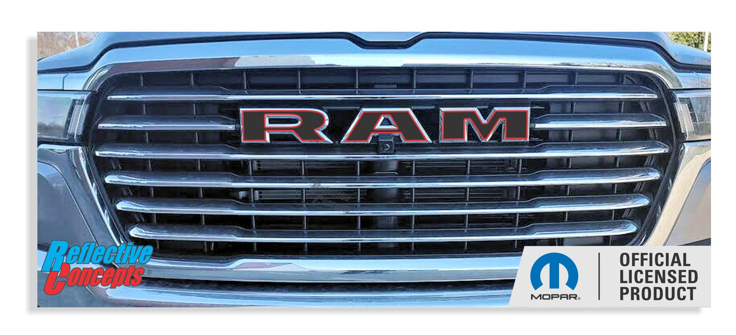 RAM Grille Emblem Overlay Decal   - 2025-2026 Ram 1500 - Ram25:Ram-F-1-Ram25:Ram-F-2-Ram25:Ram-F-3-Ram25:Ram-F-4-Ram25:Ram-F-5-  DRIVEN - 9