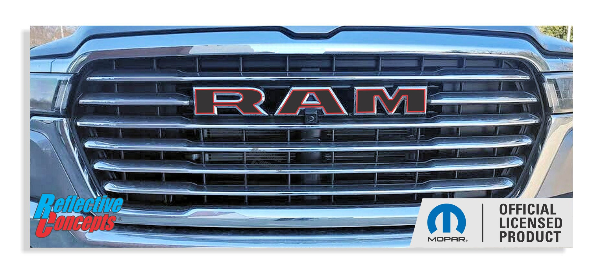 RAM Grille Emblem Overlay Decal   - 2025-2026 Ram 1500 - Ram25:Ram-F-1-Ram25:Ram-F-2-Ram25:Ram-F-3-Ram25:Ram-F-4-Ram25:Ram-F-5-  DRIVEN - 9